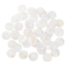 50Pcs Natural Shell Buttons, Mother of Pearl Button 20mm Sewing Buttons,White