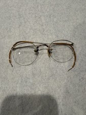 Wire Rim Oval Eyeglasses Gold Metal Frame C.C.C. 1/10 12K GF with Hard Case