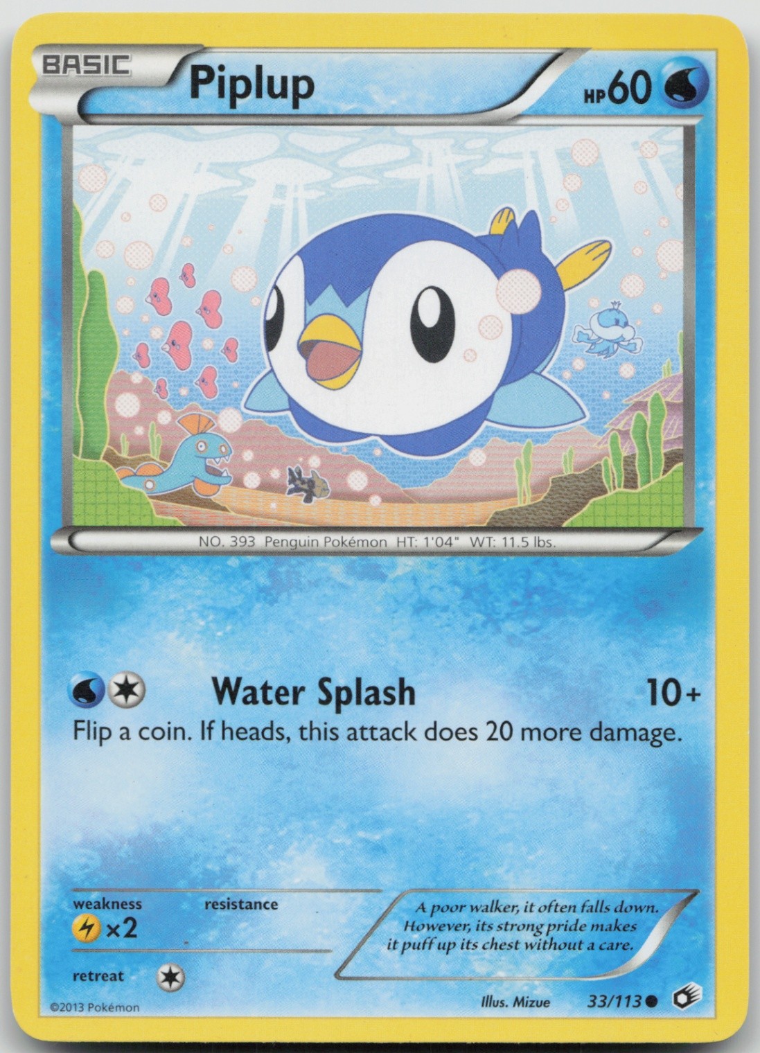Piplup 33/113 Common Legendary Treasures LP Normal