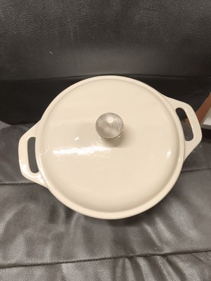 Denby Gusseisen Auflaufform weiß 10'' breit 5'' tief schwer gebraucht sehr guter Zustand Vintage