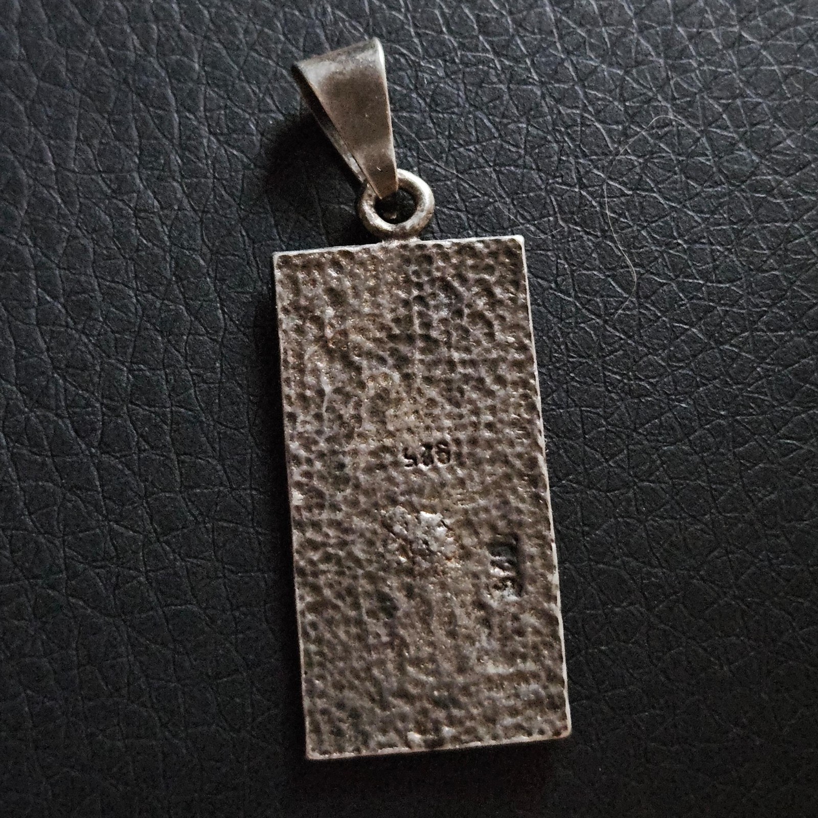 Rectangular Cellar Plate Pendant Solid Silver Res… - image 8