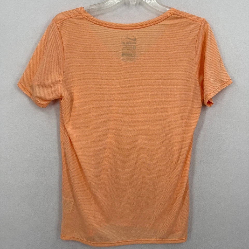 Nike Dri-FIT Women’s V-Neck Tee Shirt L Orange Purple Striped Lot of 2 726445 - Image 3 of 4