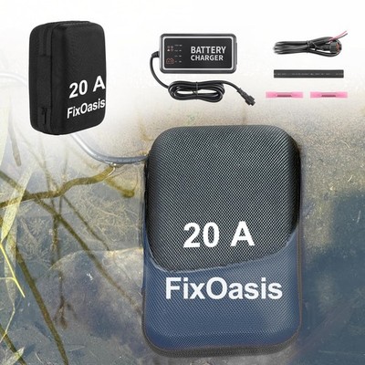 FixOasis 12V 20Ah LithiumIon Fish Finder Battery and Charger Kit, Compact for...
