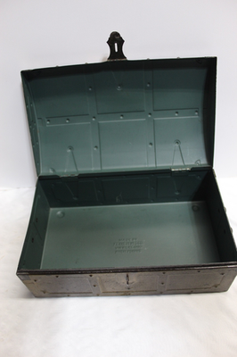 Vintage Treasure Chest Metal Trinket Box by Kennedy MFG Van Wert