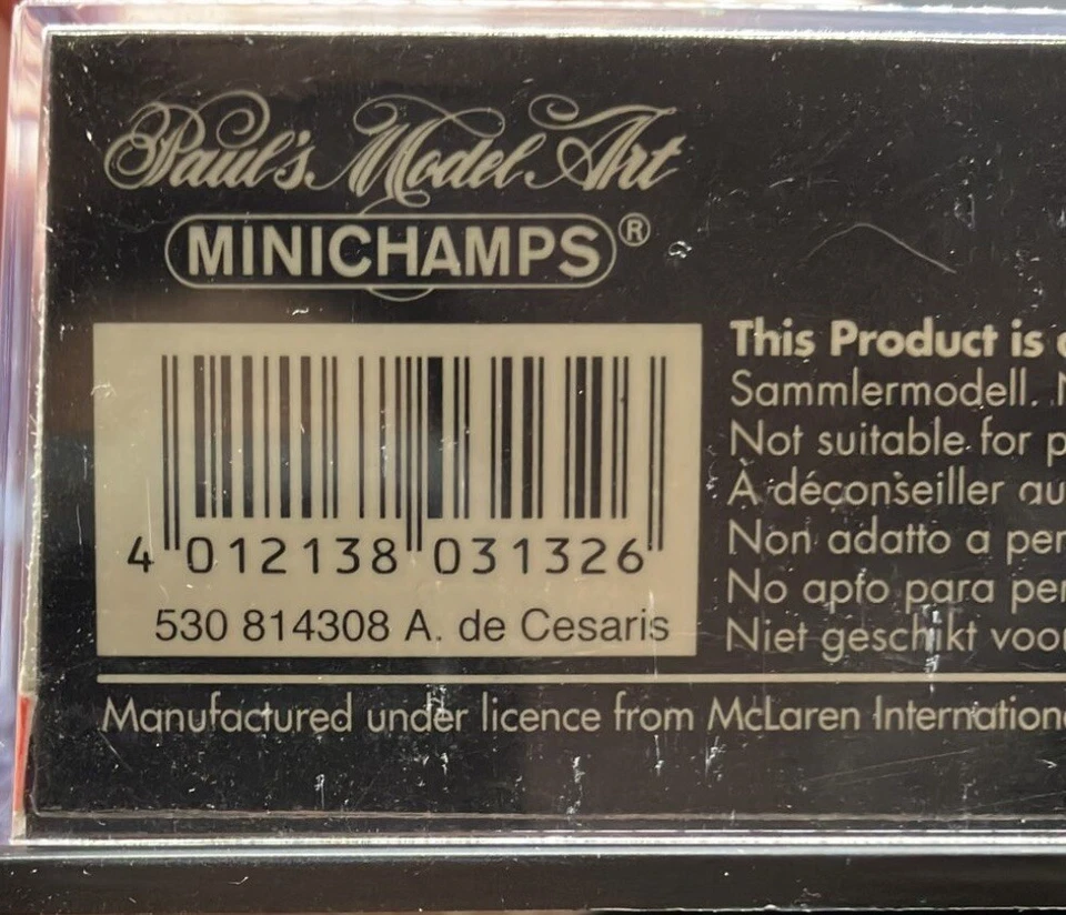 Minichamps 1/43 McLaren Ford MP4 #8 A. De Cesaris 1983 530814308 Foto 4 de 4