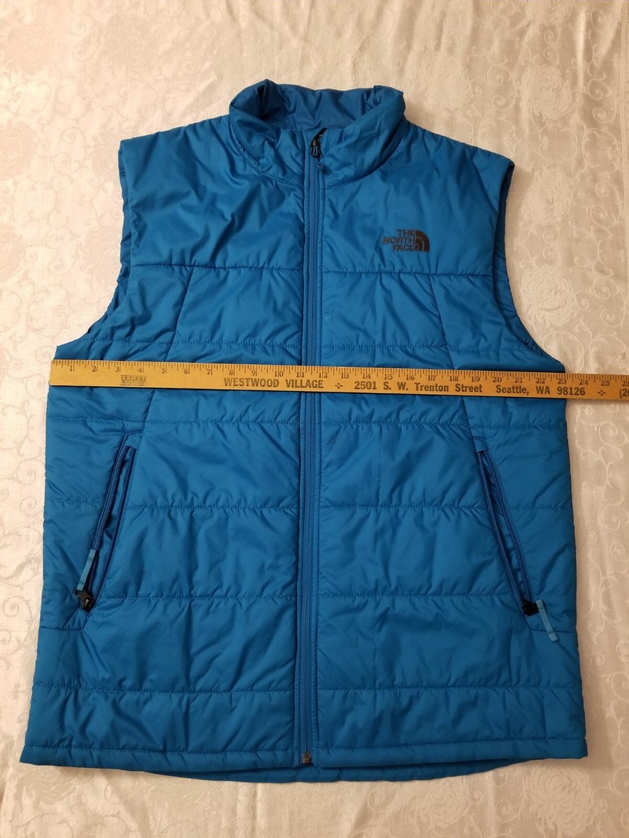 新品 THE NORTH FACE M'S NEW PUFFY VEST L The North Face Mens L Puffer Bombay Vest Full Zip Stand-Up Blue