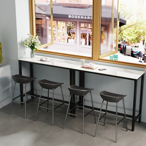 Heavy Duty Bar Table Bar Height Pub Table Rectangular Marble Top Kitchen Table - Picture 4 of 12