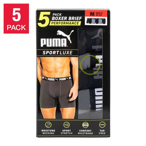 Puma, paquete de 5 calzoncillos boxer de microfibra para hombre, elástico absorbente (elige color + talla) - Imagen 7 de 16