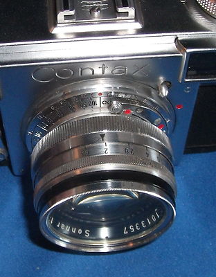 Zeiss Ikon Contax W/ Zeiss Sonnar 50mm f1.5 & FLASH & LENS FILTER
