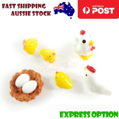 3-8pcs Chick Snails Mushrooms Turtles Snails Mini Animal Micro Fairy Garden Mini