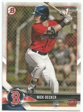 Nick Decker Boston Red Sox 2018 Bowman Draft 1st Bowman Card