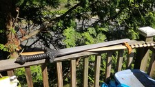 2 PLAY TOY SWORDS WOOD 49" AND HARD FOAM 39"