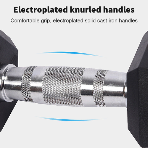 Hex Dumbbells Set 5kg Pair Ergo Hand Weights Rubber Encased Hexagonal Gym - Picture 4 of 12