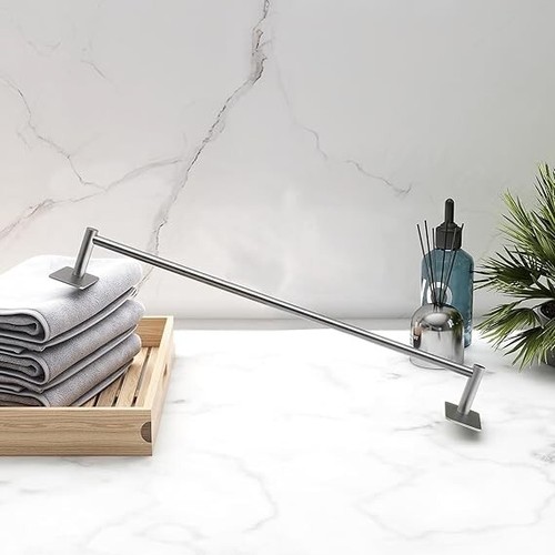 Self Adhesive Single Towel Rail,Stainless Steel Bathroom Towel Holder Tack 40 Cm - Picture 3 of 5