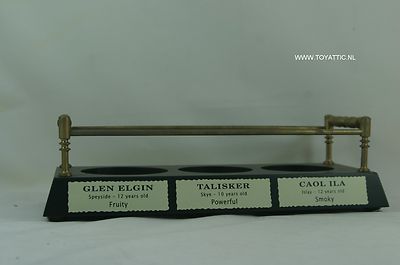Bottle holder stand for Scotch whisky bottles caol ila, talisker, glen elgin 