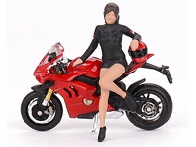 DUCATI Panigale V4 S w/ Ducati Girl  - red - Mini GT 1:64