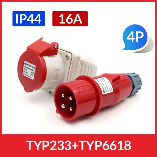 TYP-16A/32A 3/4/5 Pin Aviation Industrial Plug/Socket IP44 Industrial Site Work - Picture 43 of 76