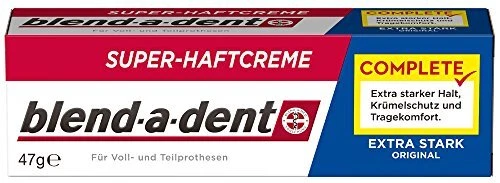 ZAHNPFLEGE-MUNDHYGIENE Blend-A-Dent Super-Adhésif Extra Fort 3 Pièces