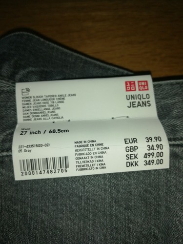 Uniqlo Women's Slouch Tapered Ankle Jeans W27 - Picture 3 of 3