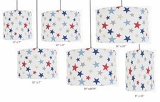 Handmade Funky Stars Red, Blue, Silver Lampshade Ceiling Pendant, Cushion