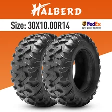 10Ply 30X10R14 ATV Tires 30x10x14 UTV SXS Mud Tyres All Terrain Heavy Duty Set 2