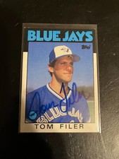 1986 Topps Tom Filer autograph Toronto Blue Jays