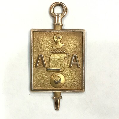 VTG Gold LAI Lambda Alpha Pendant 1/10 10K Gold Filled 32mm- 1-1/4'' H   5/8'' W