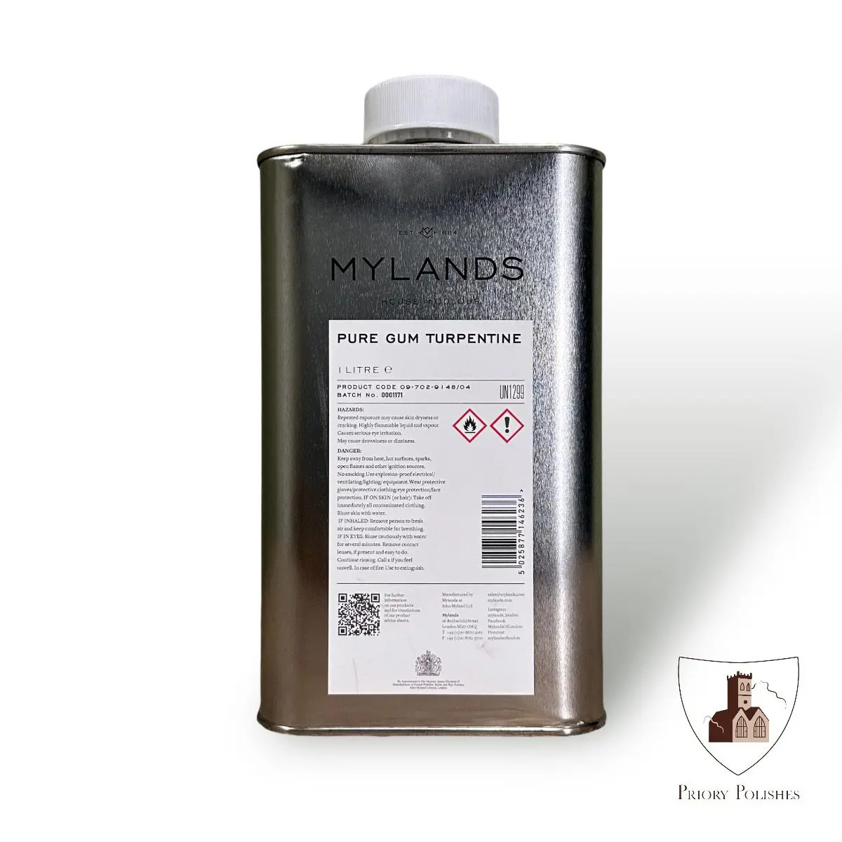 Mylands Pure Gum Turpentine 1 Litre | Free P&P