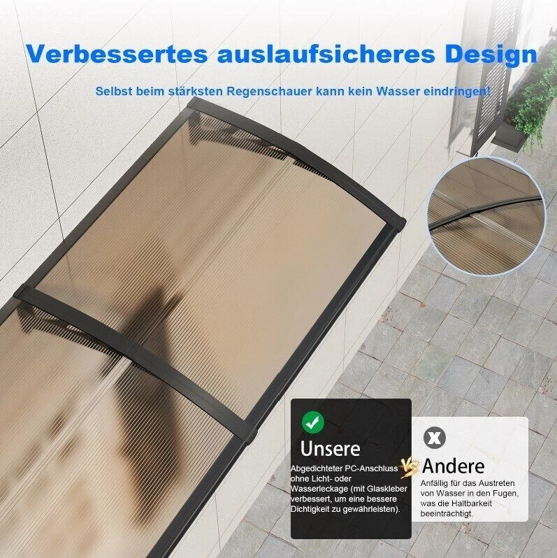 Haustürvordach Überdachung Haustürdach Vordach Haustür Türdach Pultvordach Tür - Bild 2 von 4