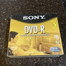 Sony DVD-R 120 min 4.7 GB 5 Pack Recordable DVD New factory sealed