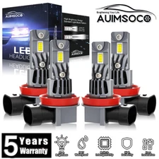 For Ford Fusion 2006 2012-2020 Combo H11+H11 LED Headlight Kit Bulbs Cool White
