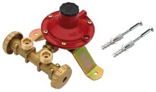 Centralina Mini Per 2 Bombole Gas Gpl Regolatore BP KG/H 4 + Staffa + Tasselli