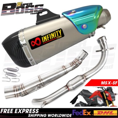 Exhaust Bom & Spring Full System Set For MSX-SF, GROM125 2016-20 Titanium