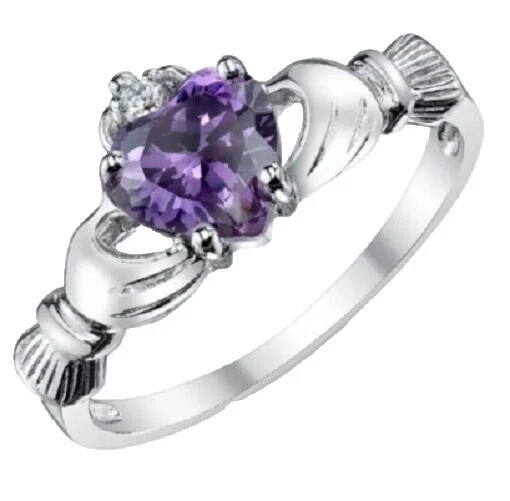 Amatista Anillos de Moda enchapado en oro blanco