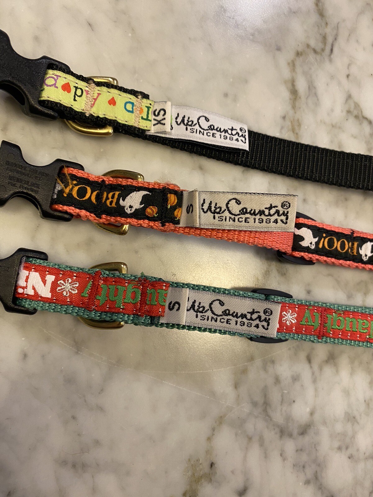 Up Country Dog Collar & Leash Lot Adopted, Christmas Naughty/Nice