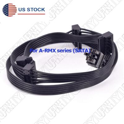 PCI-E 6Pin 1 to 4 SATA Power Supply Cable for CORSAIR RM1000x RM850x RM750X PSU