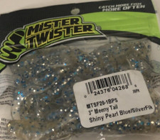 Mister Twister #MTSF20-1BPS 3"Meeny Tail Grub Shiny Pearl-1pk of 20pcs-SHIP24HRS