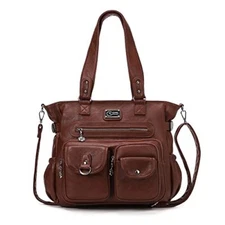  Large Purses for Women Shoulder Bag Tote Handbags Stylish 01-chestnut Brown