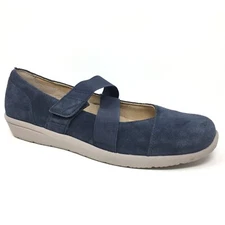 Vionic Shelby Loafers Shoes Womens Size 8.5 Blue Suede Mary Jane Orthotic