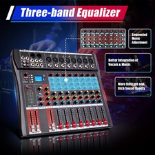 Live Studio Audio Mixer 8 Channel bluetooth Mixing Console USB Pro Equipment KTV