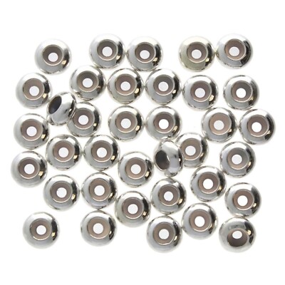 Silicone Stopper Beads, Silver Plated with Siicone Insert, Beadsmith (36/pkg.)