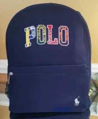 Polo Ralph Lauren Unisex Backpack Colorful Patch Letter Logo Zip Polo Ralph Lauren Unisex Backpack Colorful Patch Letter Logo Zip