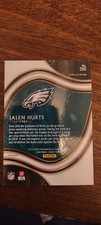2020 Select Jalen hurts  Field Level Silver  RC #350 EAGLES