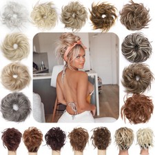 US Curly Messy Bun Hair Piece Scrunchie Updo Hair Extensions Thick Real As Human
