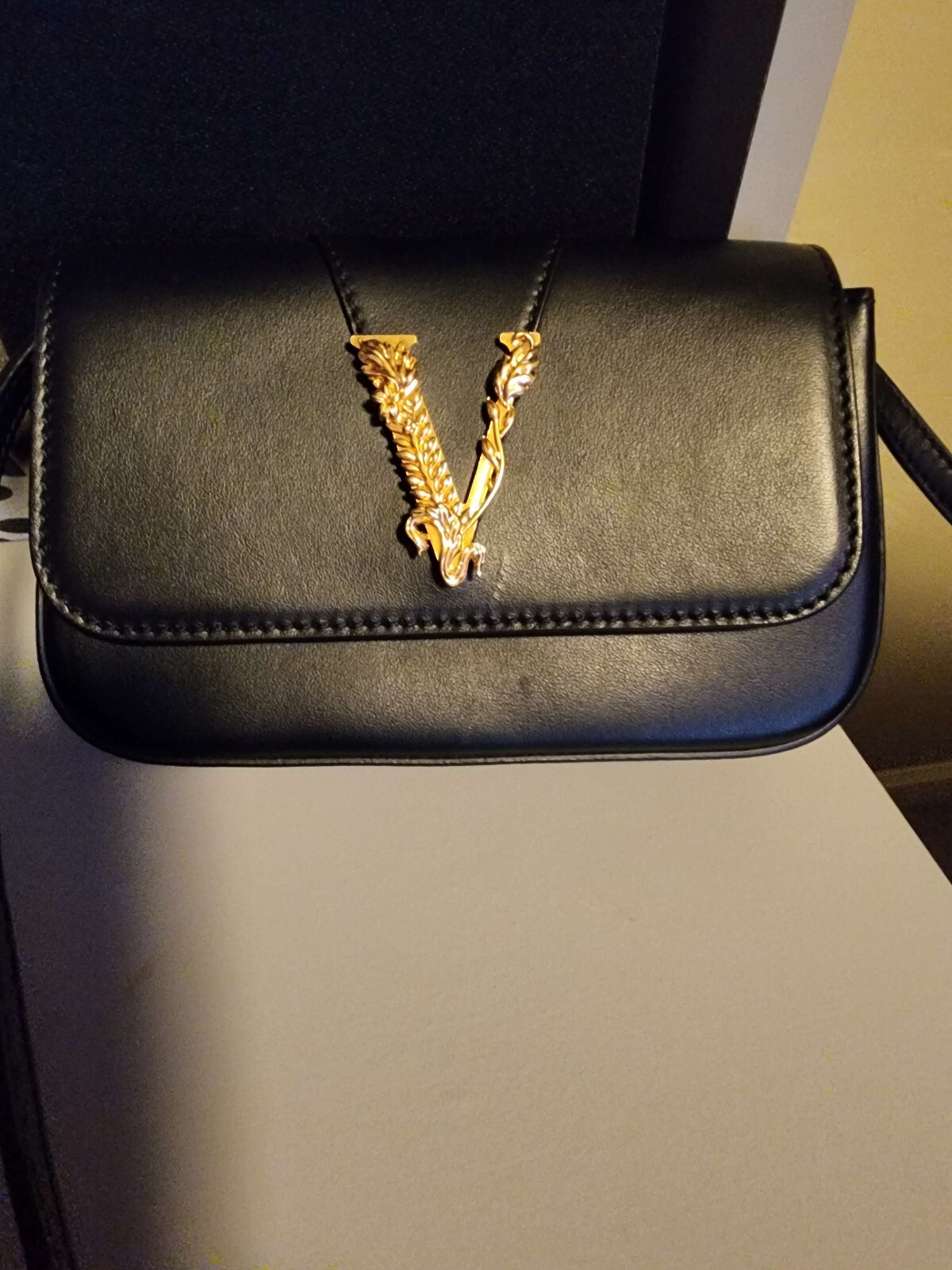 Authentic Versace Black Virtus Mini Crossbody Bag - image 2