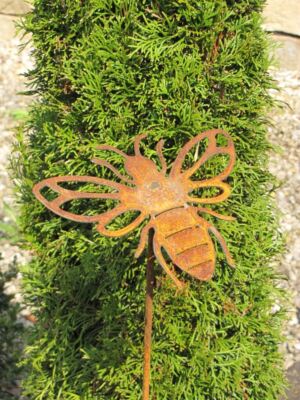Edelrost Gartenstecker Biene Issa Rankstab Rost Gartendeko Deko Garten Metall