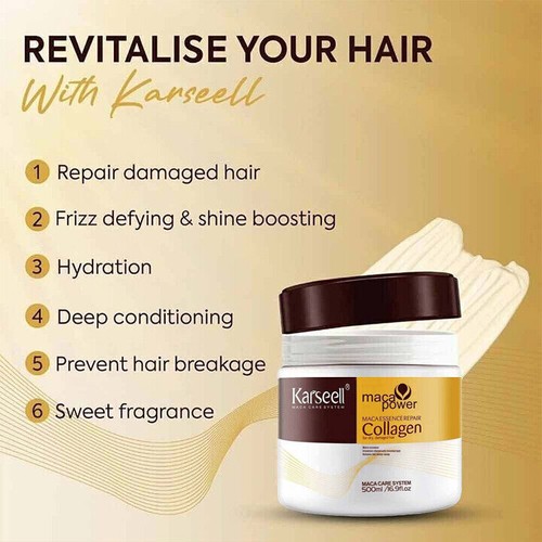 500ml Karseell Collagen Hair Treatment Deep Repair Conditioning Argan Oil Mask - Picture 8 of 10