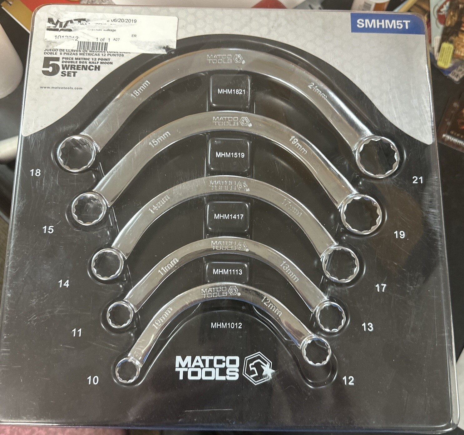 Matco Tools SMHM5T 5pc Metric Half Moon Wrench Set NEW In Open Box