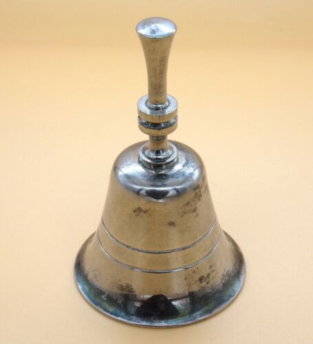 4 Inches Silver Plate Brass Bell - Made in Hong Kong 4" Tall x 2 1/4" Base - 第 1/5 張圖片