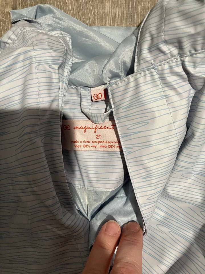 Magnífica Chaqueta Impermeable Bebé Unisex 2T Azul Foto 4 de 4